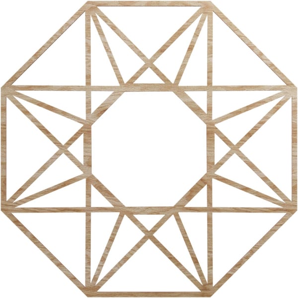Ekena Millwork Guardian Wood Fretwork Pierced Ceiling Medallion, Red Oak, 32"OD x 12 1/2"ID x 1/4"T CMWP32X32X0250GDRO - main